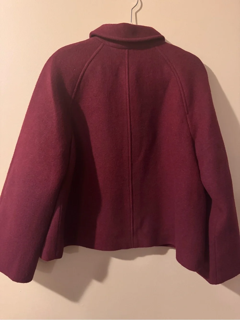 J. Crew Women's Wool-Blend Button Front Swing Jacket in Burgundy